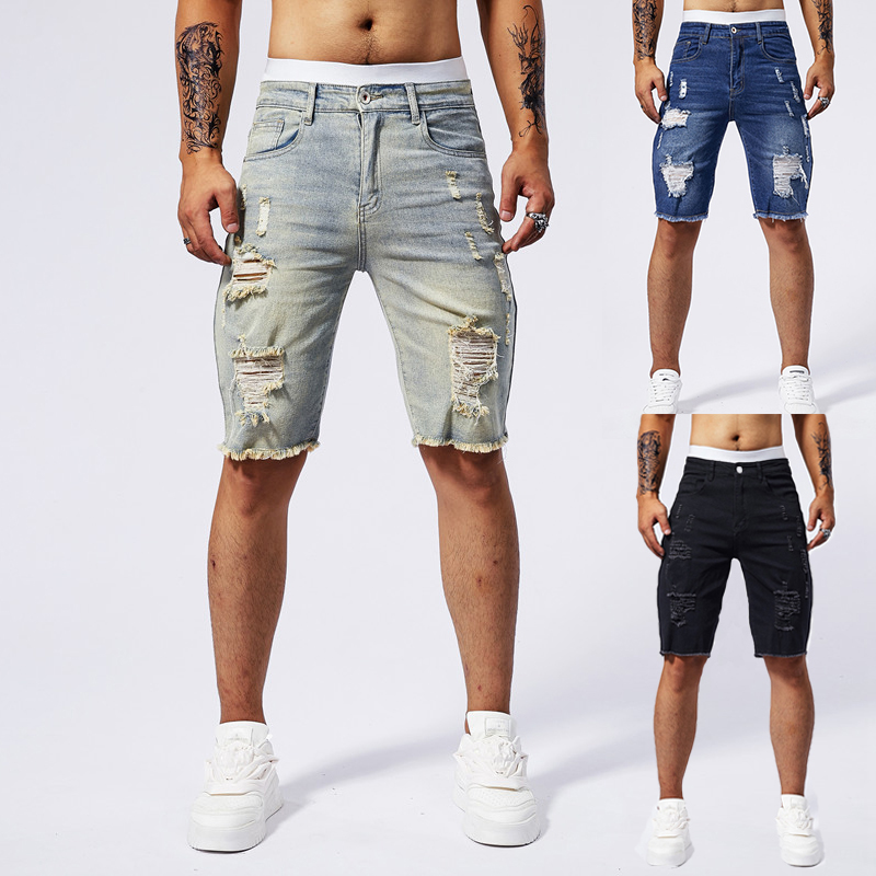 2025 Summer New Men's Ripped D - Streetwear Brands recension och pris